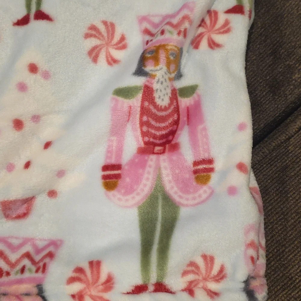 Pink Nutcracker Holiday Blanket-NWT